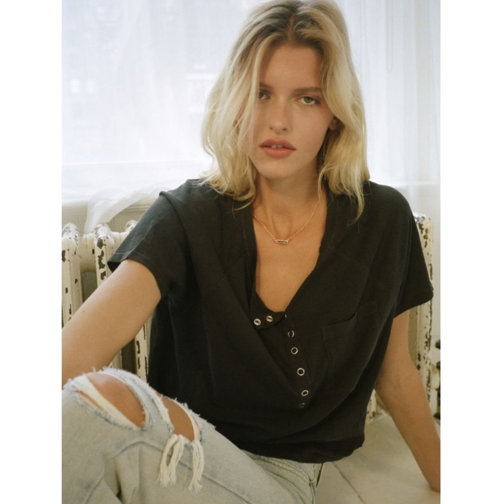 Urban Outfitters Short Sleeve Henley Tee